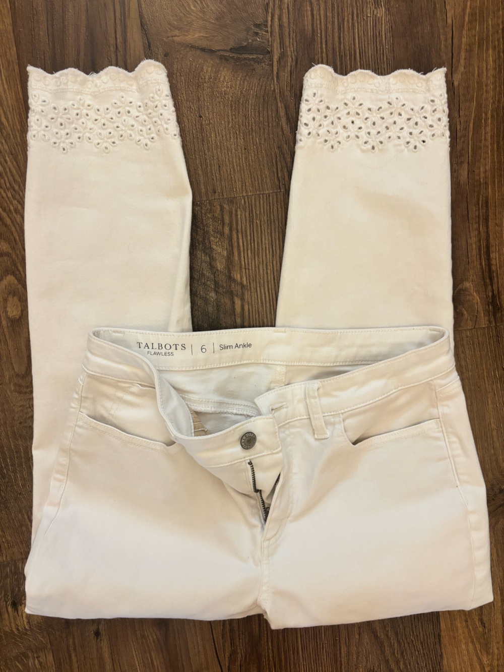 Talbots Slim Ankle Jeans in White